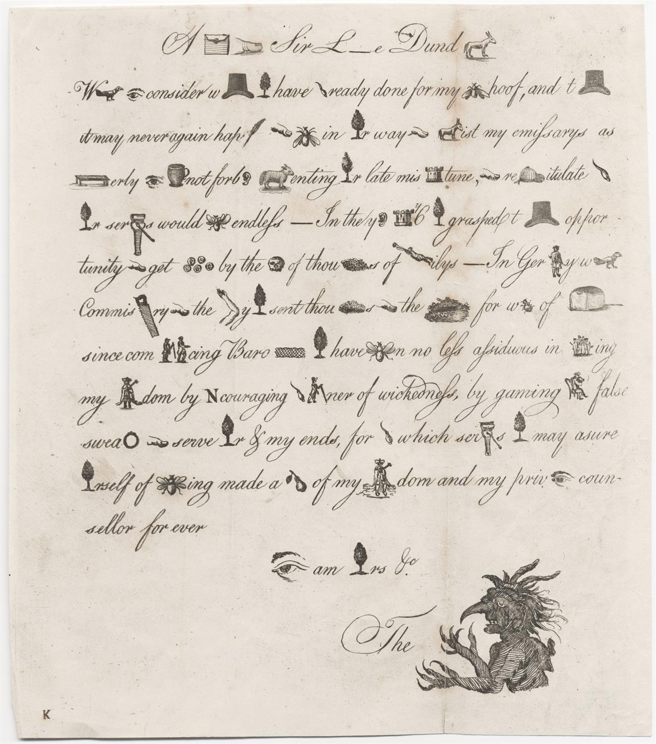 Letter to Sir Laurence Dundas
